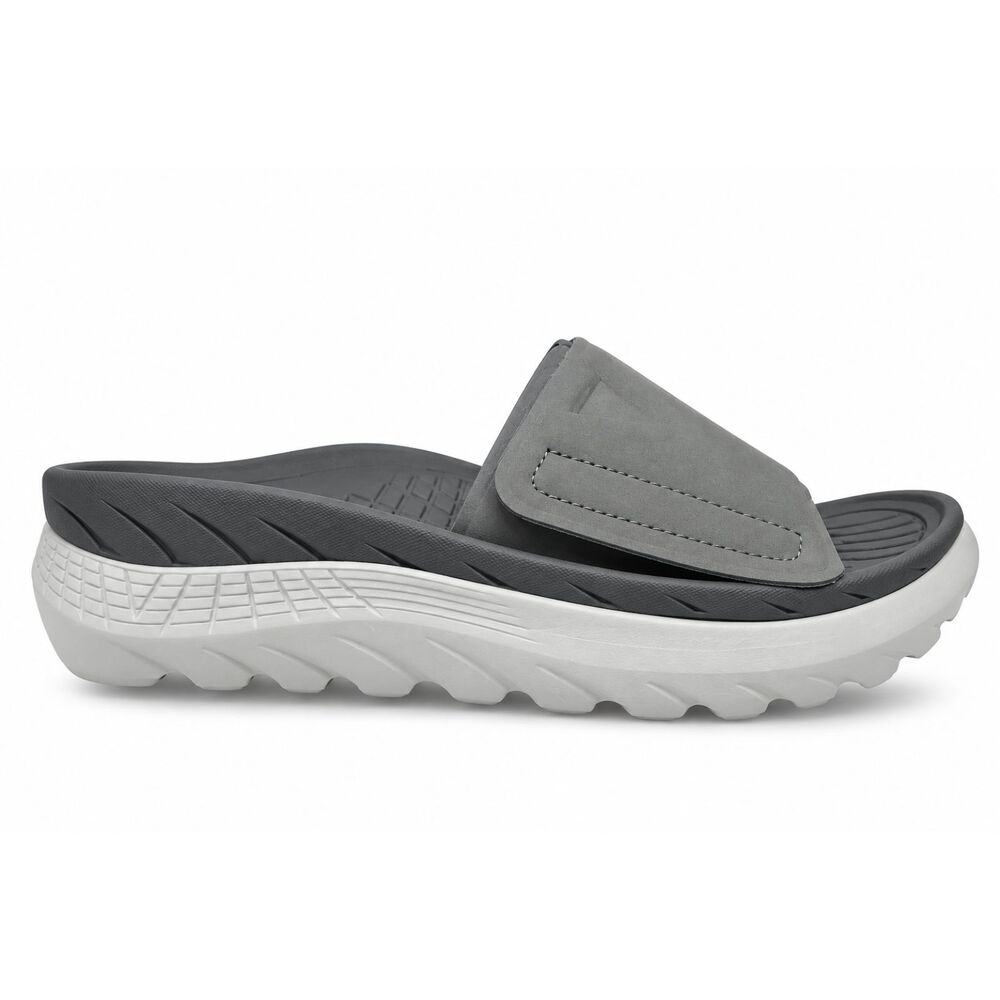 Vionic Rejuvenate Recovery Slides Gray Comfort Sandals Womens Size 5 Coastal